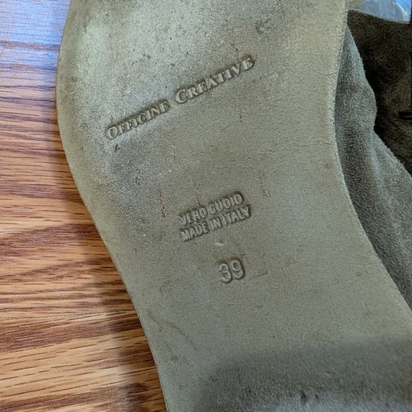 Officine Creative slide sandals in light gray/taupe suede, sz 39 - Picture 3 of 3